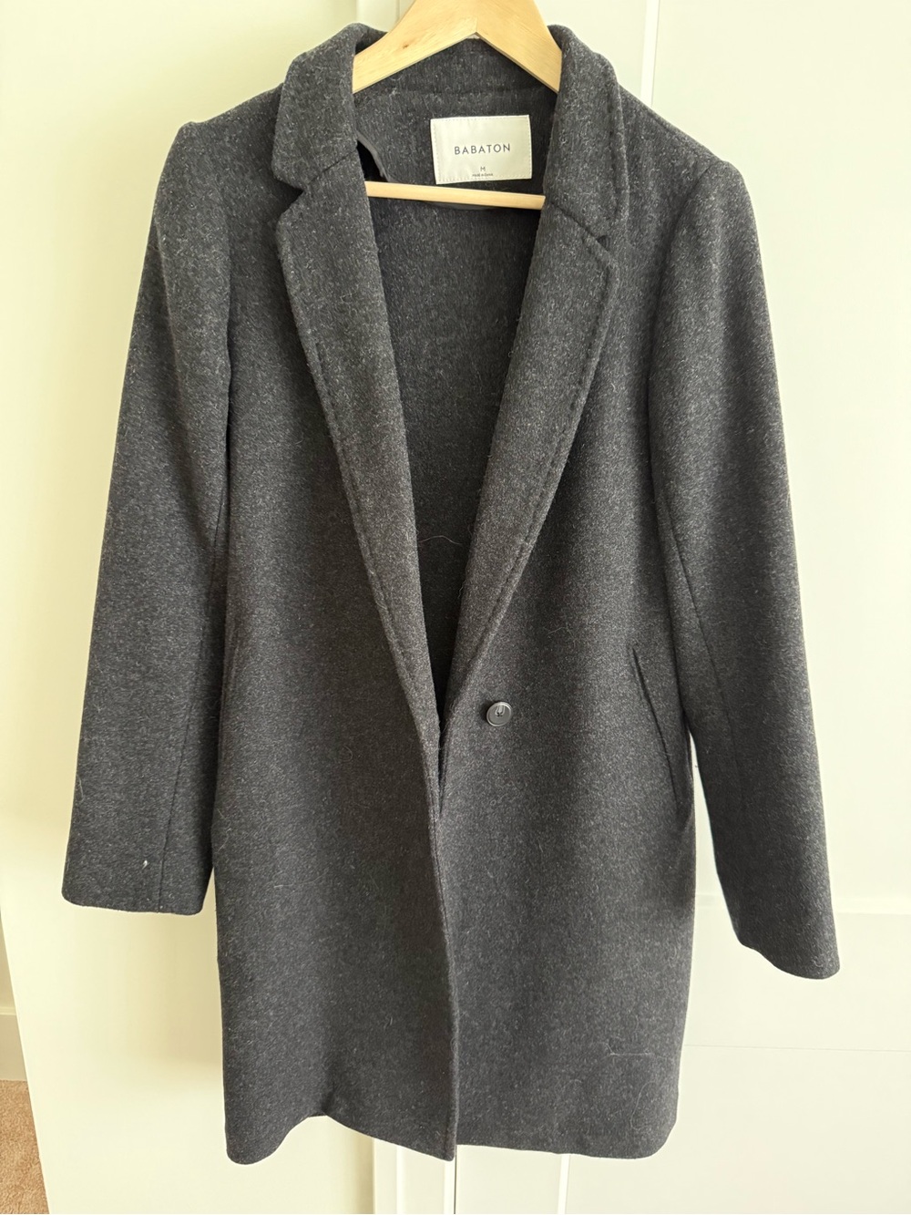 Babaton Stedman Wool Blend Coat charcoal.